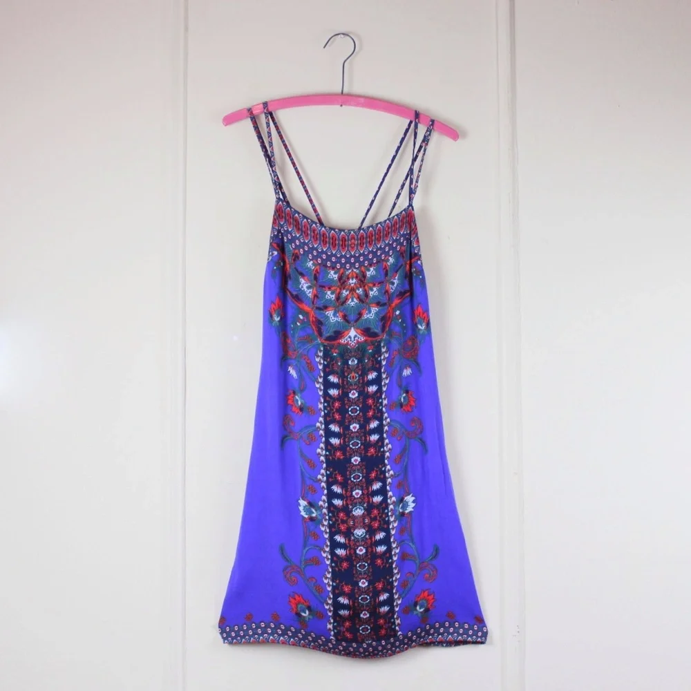 Ecote Urban Outfitters Purple Strappy Sun Dress sz LARGE - Picture 2 of 10